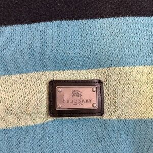 Burberry Men's Sweater with Blue and Cream Stripes
